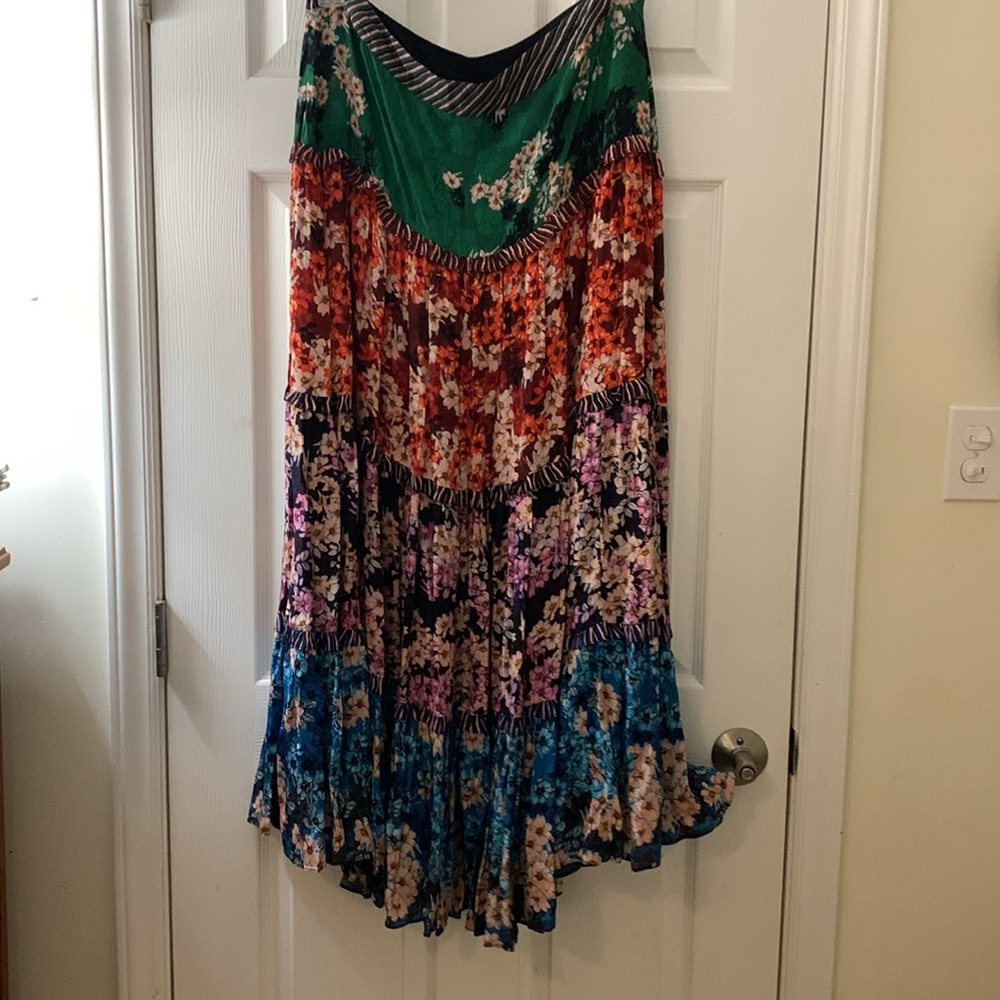 Anthropologie Multi-Color Tiered Floral A-Line Skirt - Picture 5 of 9
